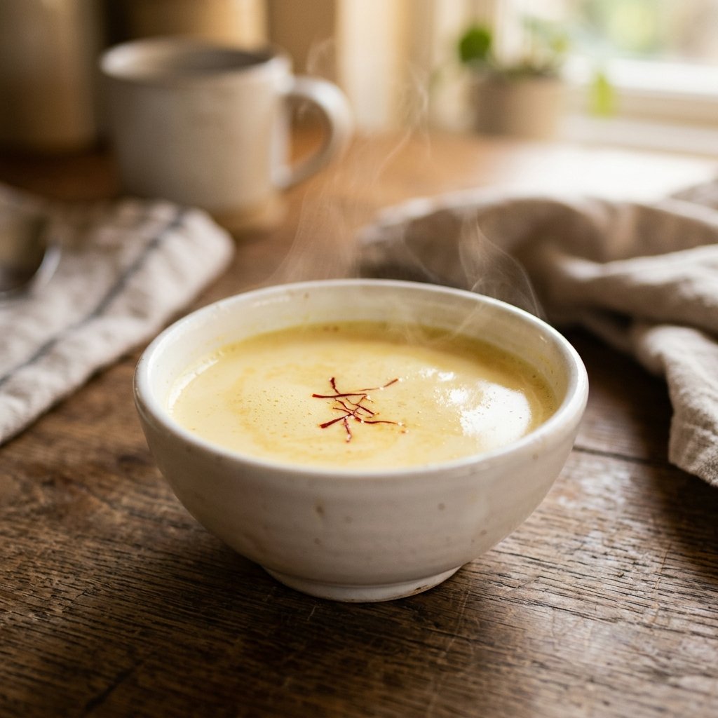 Blooming Kashmiri saffron strands in warm milk for biryani