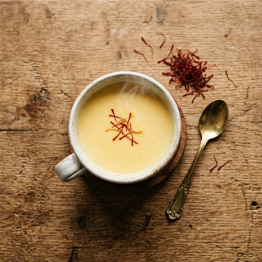 A cup of warm kesar doodh saffron milk