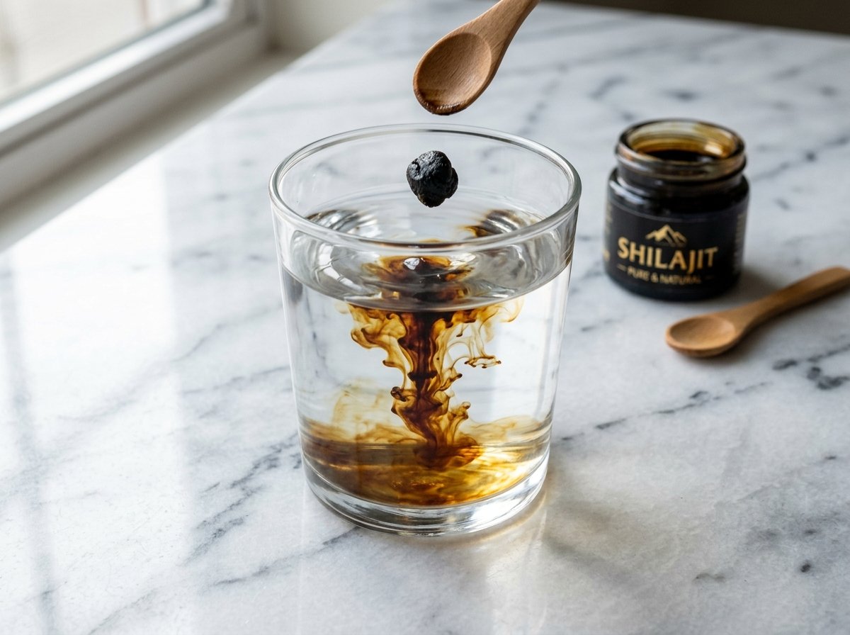Water solubility purity test for authentic Shilajit resin