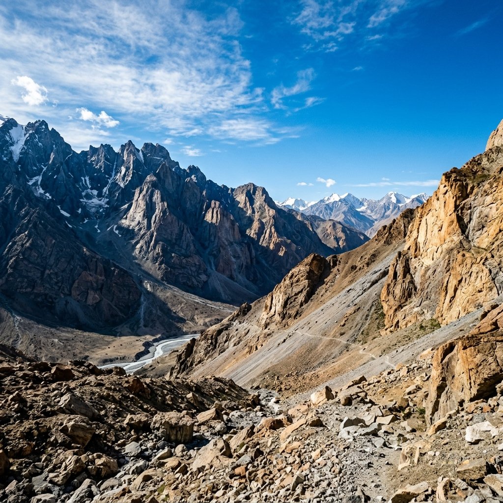 Himalayan mountain rock terrain where Shilajit forms